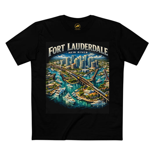 Fort Lauderdale New River Shirt, Premium Florida Skyline Tee, Las Olas Bridge Graphic T-Shirt, Coastal Yacht City Shirt.
