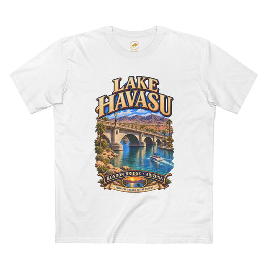 Lake Havasu London Bridge T-Shirt, Arizona Desert Travel Shirt, Bridgewater Channel Vacation Tee.