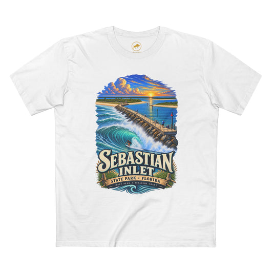 Sebastian Inlet State Park Shirt, Florida Surf & Fishing Tee, First Peak North Jetty, Treasure Coast Beach T-Shirt.