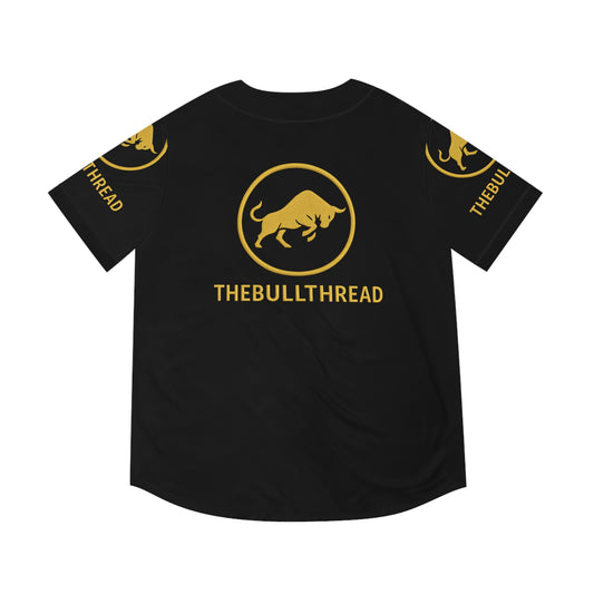 Premium Jersey by TheBullThread - All Over Print Golden Bull Streetwear Baseball Jersey | Luxury Crypto Fashion Shirt for Men