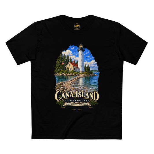 Cana Island Lighthouse T-Shirt, Door County Wisconsin, Lake Michigan Great Lakes Travel Tee