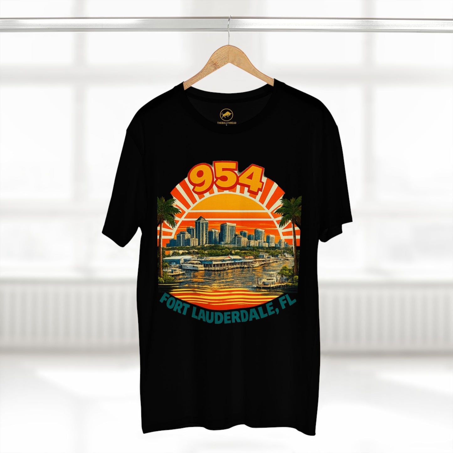 Fort Lauderdale 954 Shirt, Premium AS Colour, Vintage Florida Skyline Shirt, Retro Broward County Graphic Tee, Luxury Travel Style T-Shirt