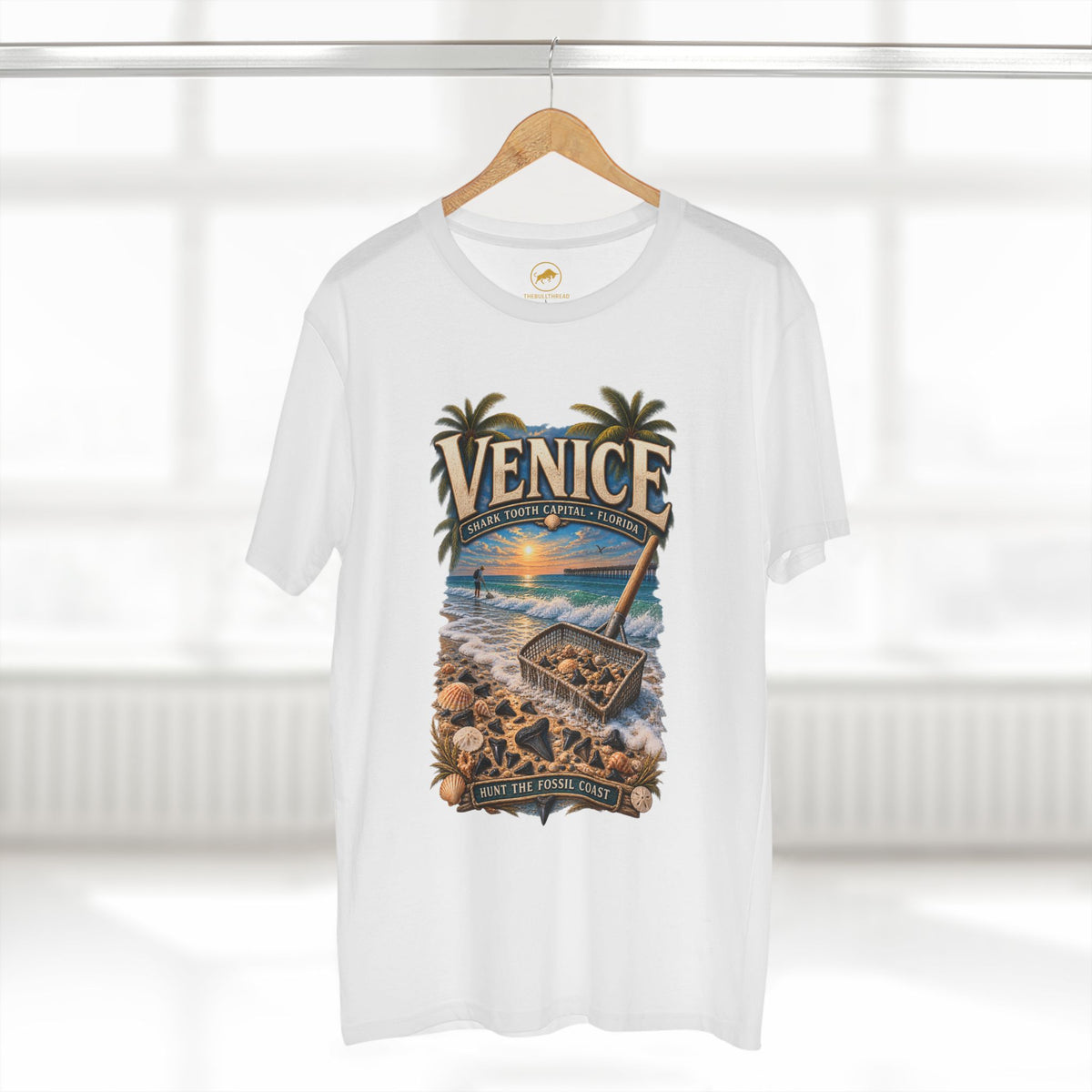 Venice Florida Shark Tooth Hunting Shirt, Shark Tooth Capital Tee, Fossil Hunter Beach T-Shirt, Gulf Coast Florida Souvenir