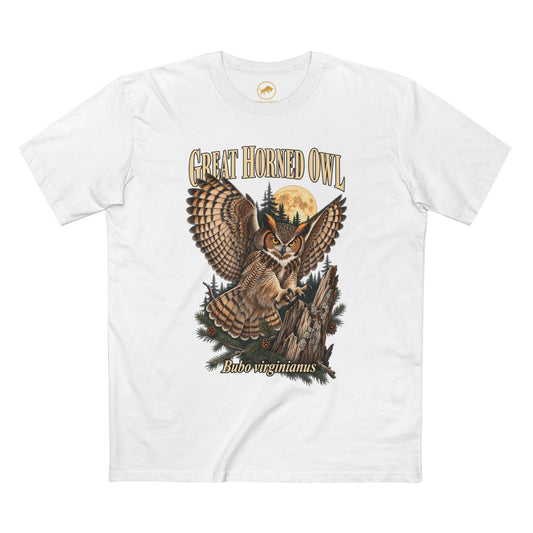 Great Horned Owl Shirt, Moonlit Woodland Raptor Tee