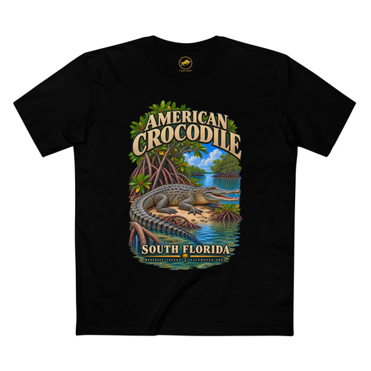 American Crocodile Shirt, South Florida Wildlife T Shirt, Crocodile Shirt, Mangrove Creek Reptile Tee, Florida Nature Gift.
