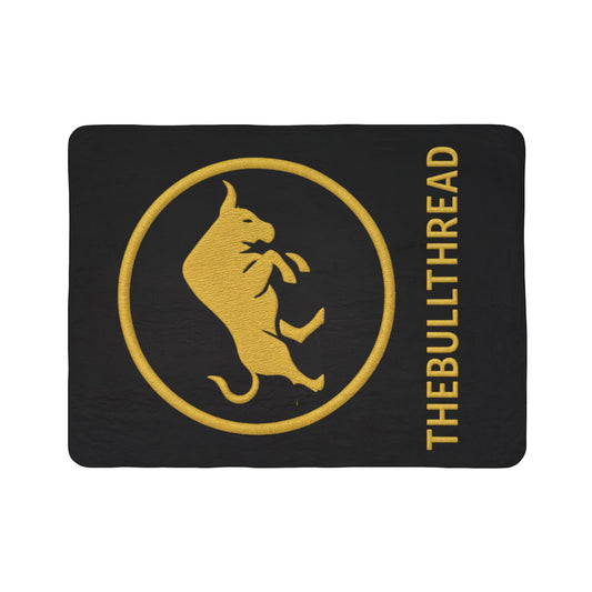 Premium Sherpa Fleece Blanket - Luxury Black & Gold Print 60x80 Oversized Throw by TheBullThread