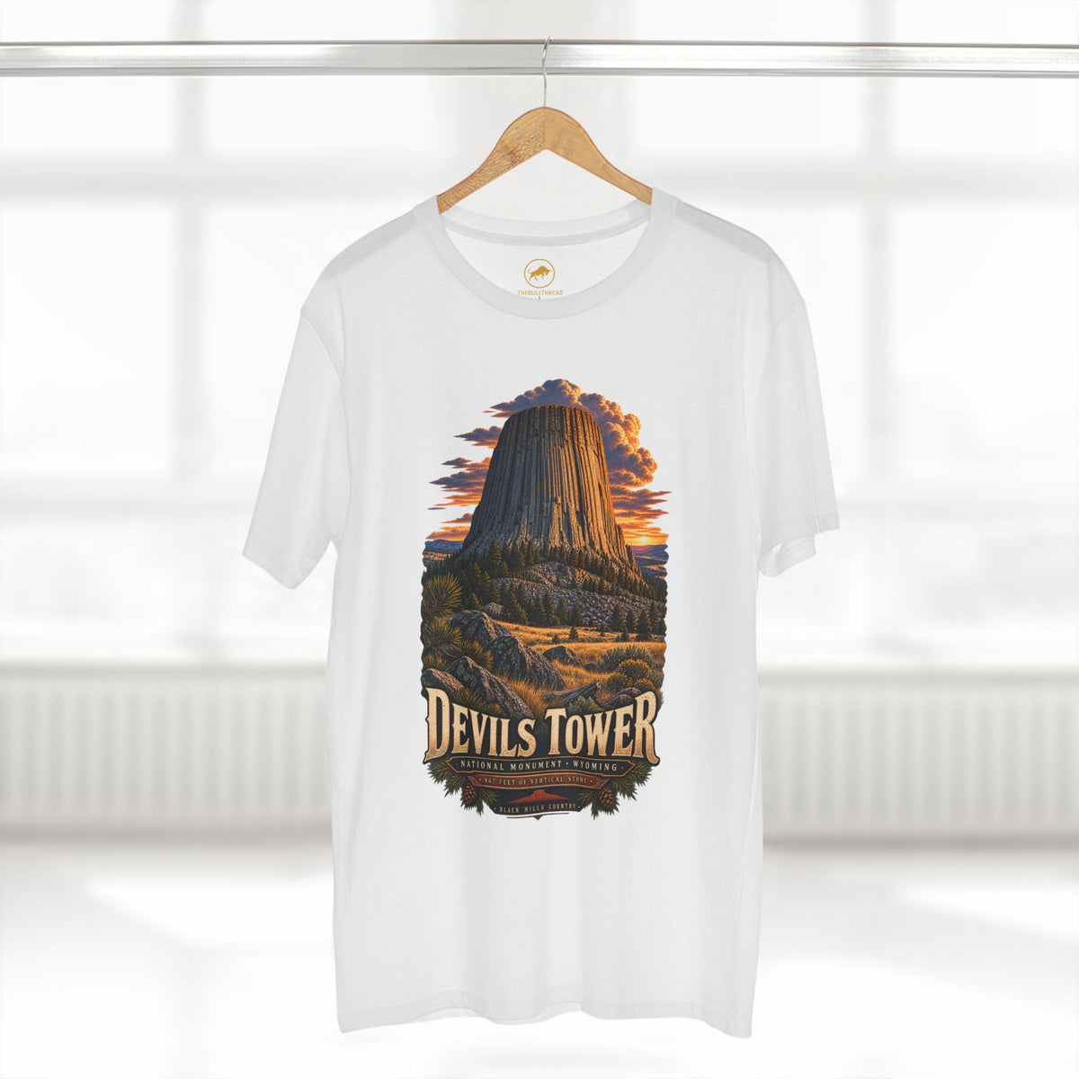 Devils Tower Shirt, Wyoming National Monument Geology Tee, Vintage Western Travel T-Shirt.