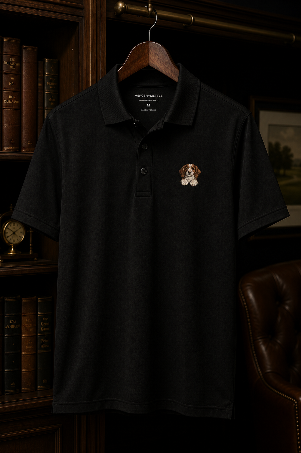Brittany Spaniel Dog Premium Polo | Mercer+Mettle Performance Golf Shirt | Embroidered Brittany Dog Gift for Men & Women