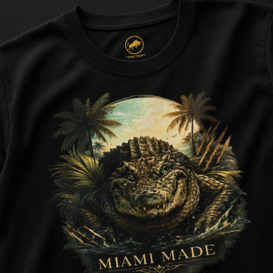 Miami Made Alligator Shirt, Premium Florida Wildlife Graphic Tee, South Florida Gator T-Shirt, Miami Streetwear Gift.