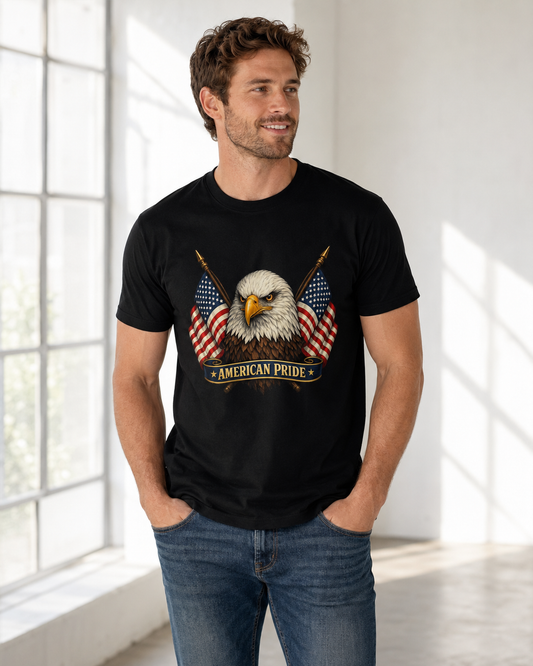 American Pride Bald Eagle Shirt, Premium AS Colour 5001 Patriotic T-Shirt, American Flag Graphic Tee, USA Gift.