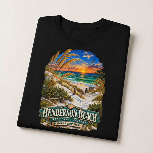Henderson Beach State Park Shirt, Destin Florida Emerald Coast Vintage Graphic Tee.