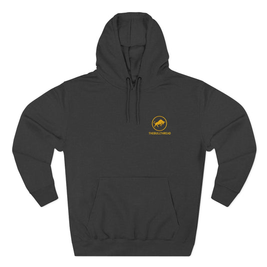 Premium Heavyweight Hoodie - Embroidered Gold Bull Logo by TheBullThread