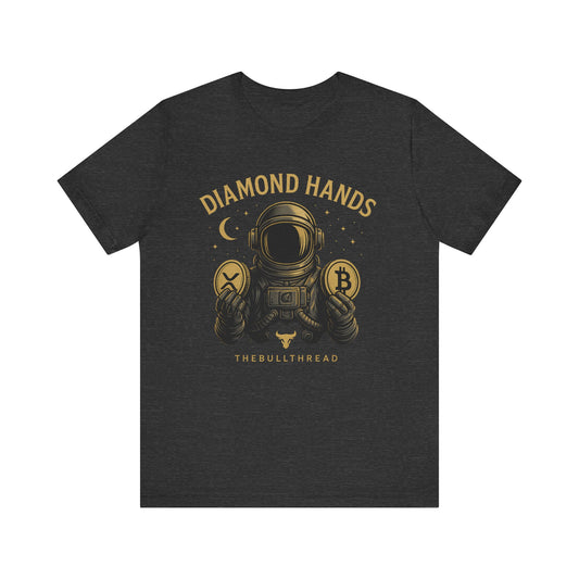 Premium Space Crypto T-Shirt – Bitcoin XRP Astronaut Diamond Hands Design by TheBullThread