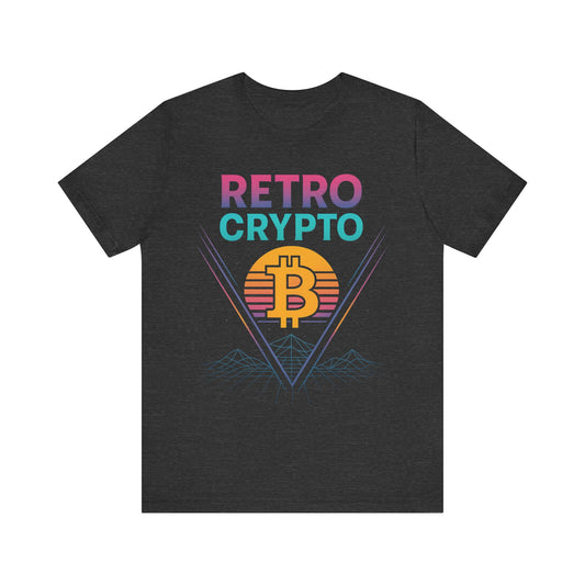 Retro Crypto T-Shirt - 80s Vaporwave Neon Bitcoin Design by TheBullThread