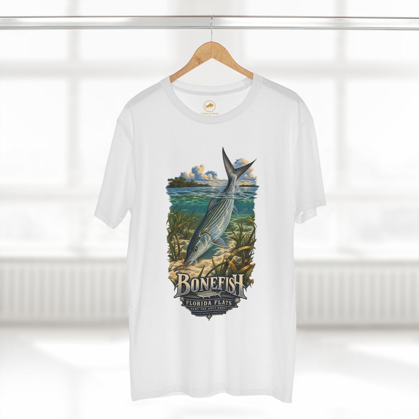 Bonefish Fly Fishing Shirt - Florida Flats Grey Ghost Saltwater Angler Tee