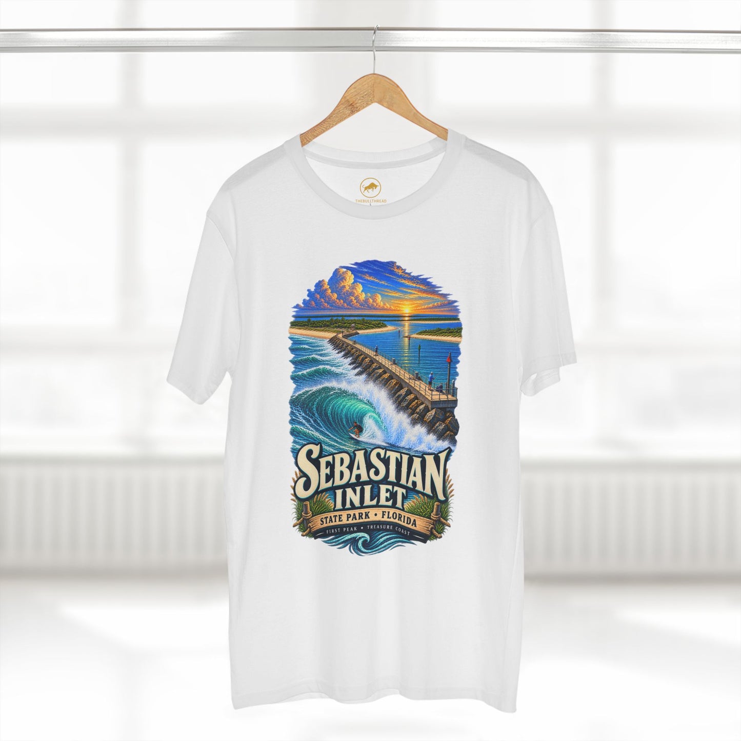 Sebastian Inlet State Park Shirt, Florida Surf & Fishing Tee, First Peak North Jetty, Treasure Coast Beach T-Shirt