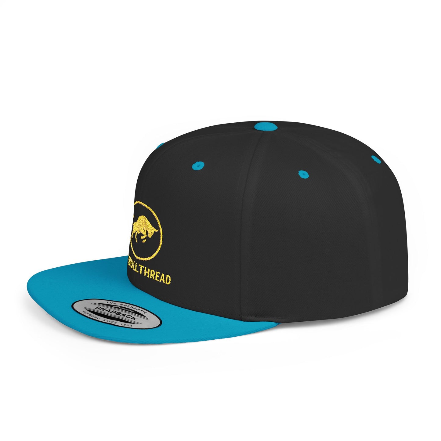 Premium Embroidered Snapback Hat - 6089M Flat-Bill Crypto Cap by TheBullThread