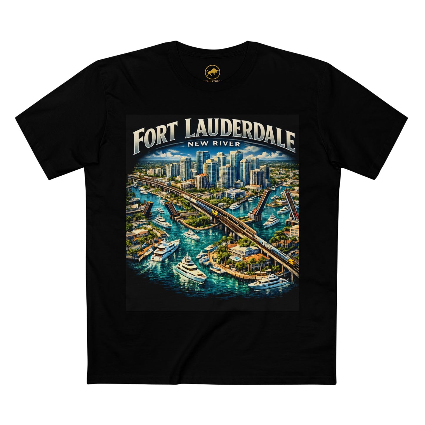 Fort Lauderdale New River Shirt, Premium Florida Skyline Tee, Las Olas Bridge Graphic T-Shirt, Coastal Yacht City Shirt.