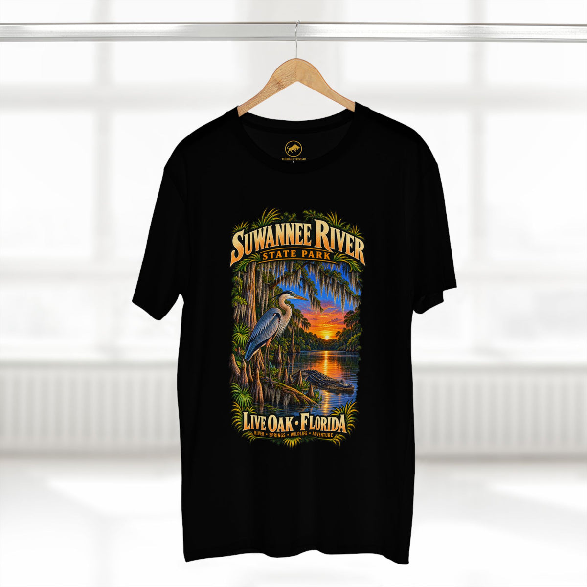 Suwannee River State Park Shirt, Live Oak Florida River Confluence Railroad Bridge and Canoe Tee.
