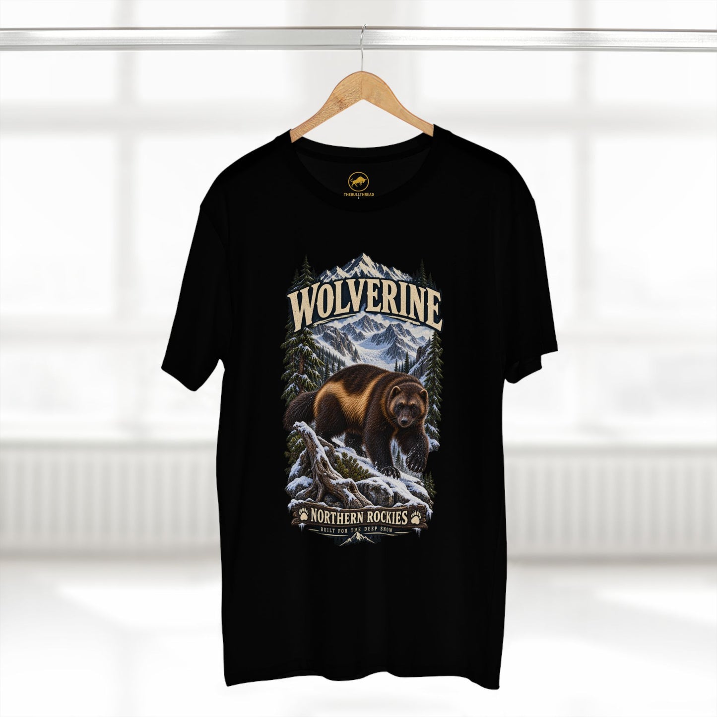Wolverine Wildlife T-Shirt: Northern Rockies Mountain Animal Graphic Tee