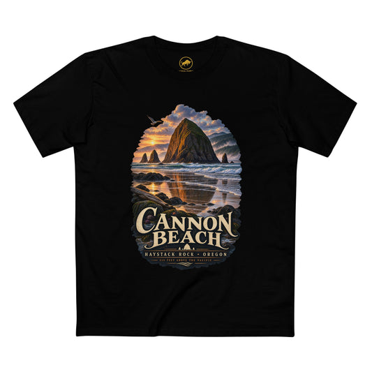 Cannon Beach Oregon Shirt, Haystack Rock T Shirt, Oregon Coast Graphic Tee, Pacific Northwest PNW Travel Shirt, Coastal Vacation Gift.
