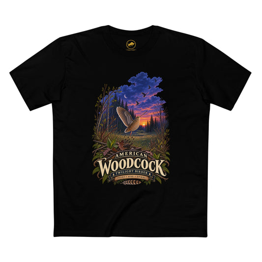 American Woodcock Shirt: Twilight Sky Dance Timberdoodle Birding Tee