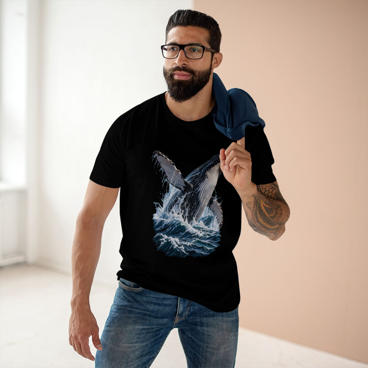 Humpback Whale Shirt, Breaching Whale Ocean Wildlife Tee, Whale Watching Marine Life Gift.