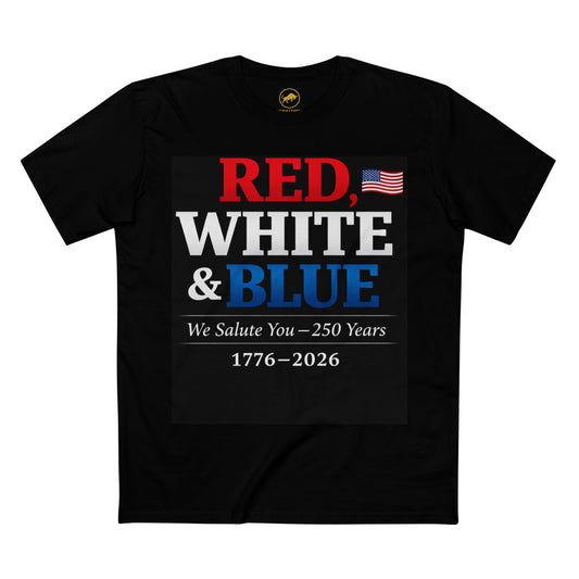 Red White & Blue 250 Years Shirt - Premium AS Colour 5001 Tee - USA Anniversary 1776-2026 - Patriotic 4th of July Shirt.
