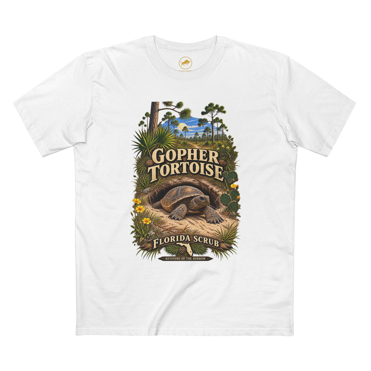 Gopher Tortoise Shirt, Florida Scrub Wildlife Graphic Tee, Natural History T-Shirt