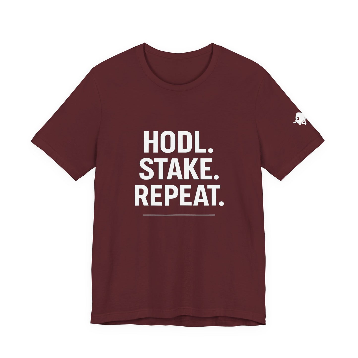 Premium Crypto Tee – HODL Stake Repeat Minimalist Streetwear by TheBullThread