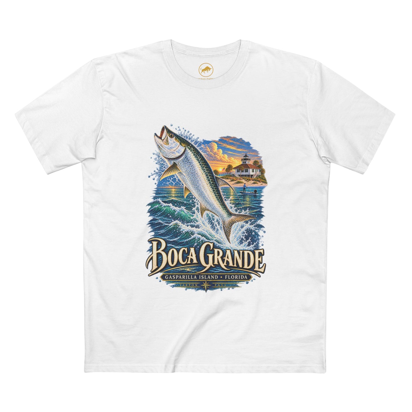 Boca Grande Tarpon Fishing Shirt, Gasparilla Island Florida Tee, Port Boca Grande Lighthouse.