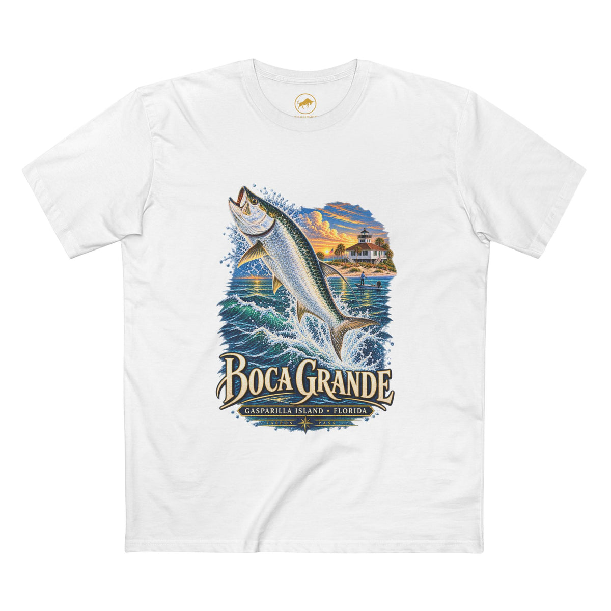 Boca Grande Tarpon Fishing Shirt, Gasparilla Island Florida Tee, Port Boca Grande Lighthouse.