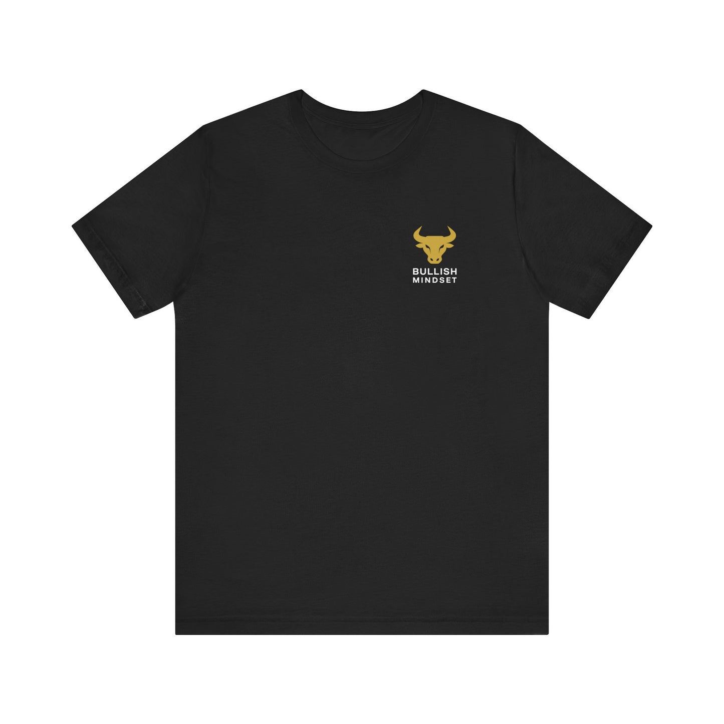 Premium Black Crypto T-Shirt - Bullish Mindset Gold Bull Logo We Hold We Build We Win by TheBullThread