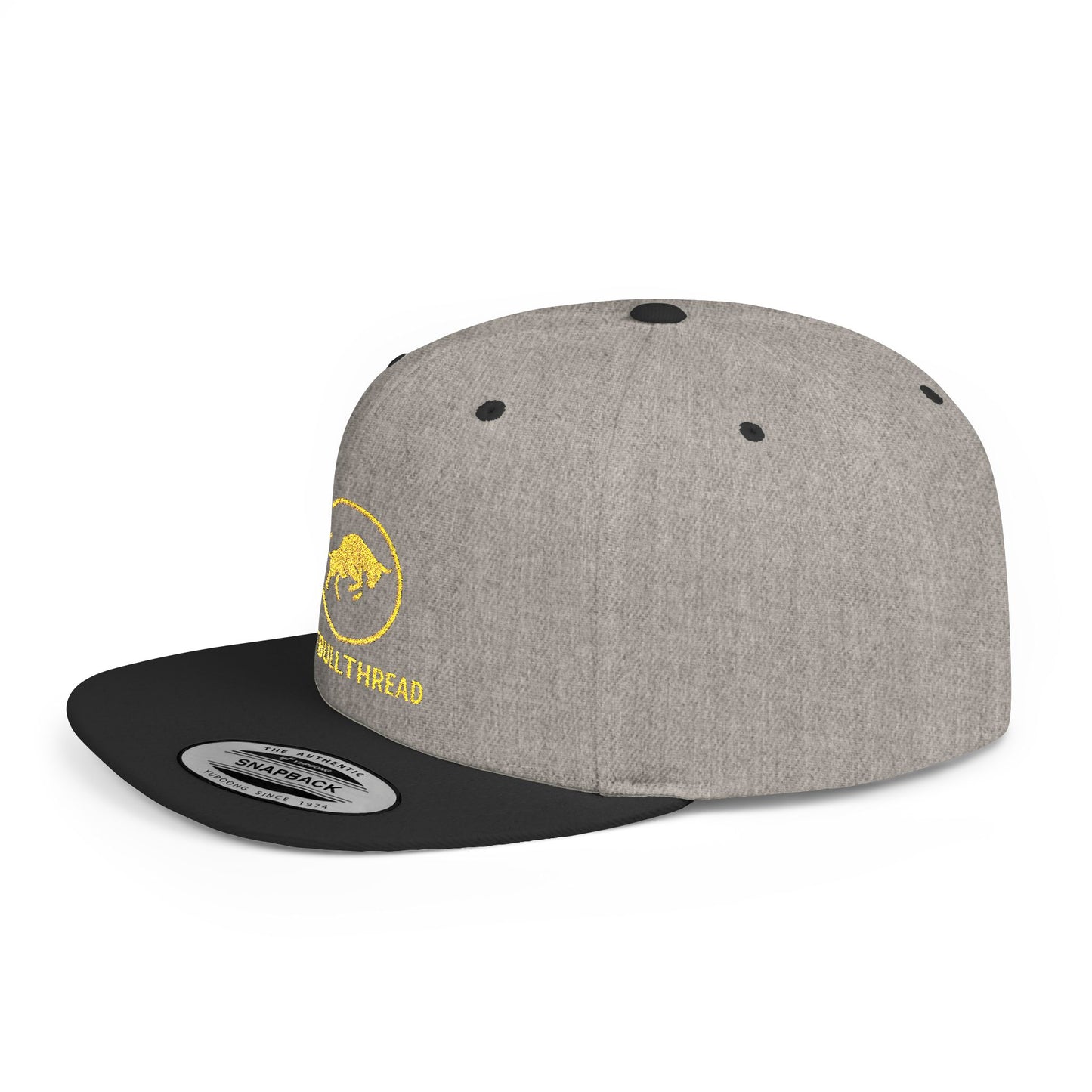 Premium Embroidered Snapback Hat - 6089M Flat-Bill Crypto Cap by TheBullThread