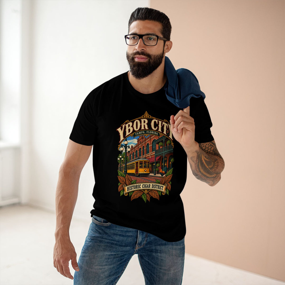 Ybor City Shirt, Historic Tampa Florida Cigar District Streetcar and Brick Architecture Tee.