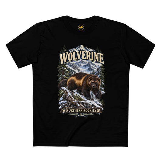 Wolverine Wildlife T-Shirt: Northern Rockies Mountain Animal Graphic Tee