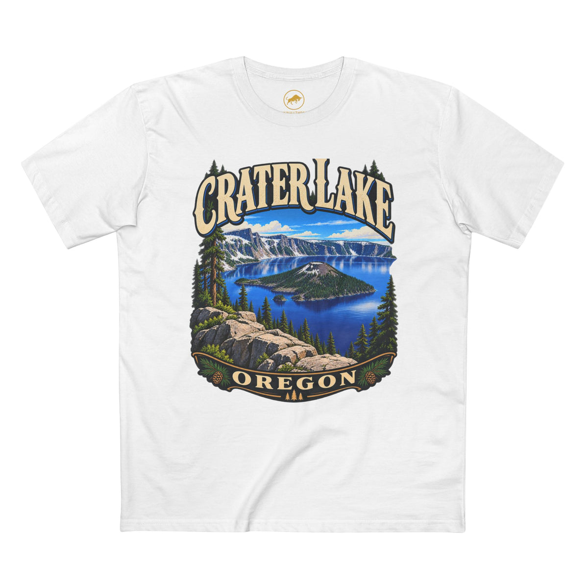 Crater Lake Oregon Shirt - Wizard Island Caldera Landscape Tee
