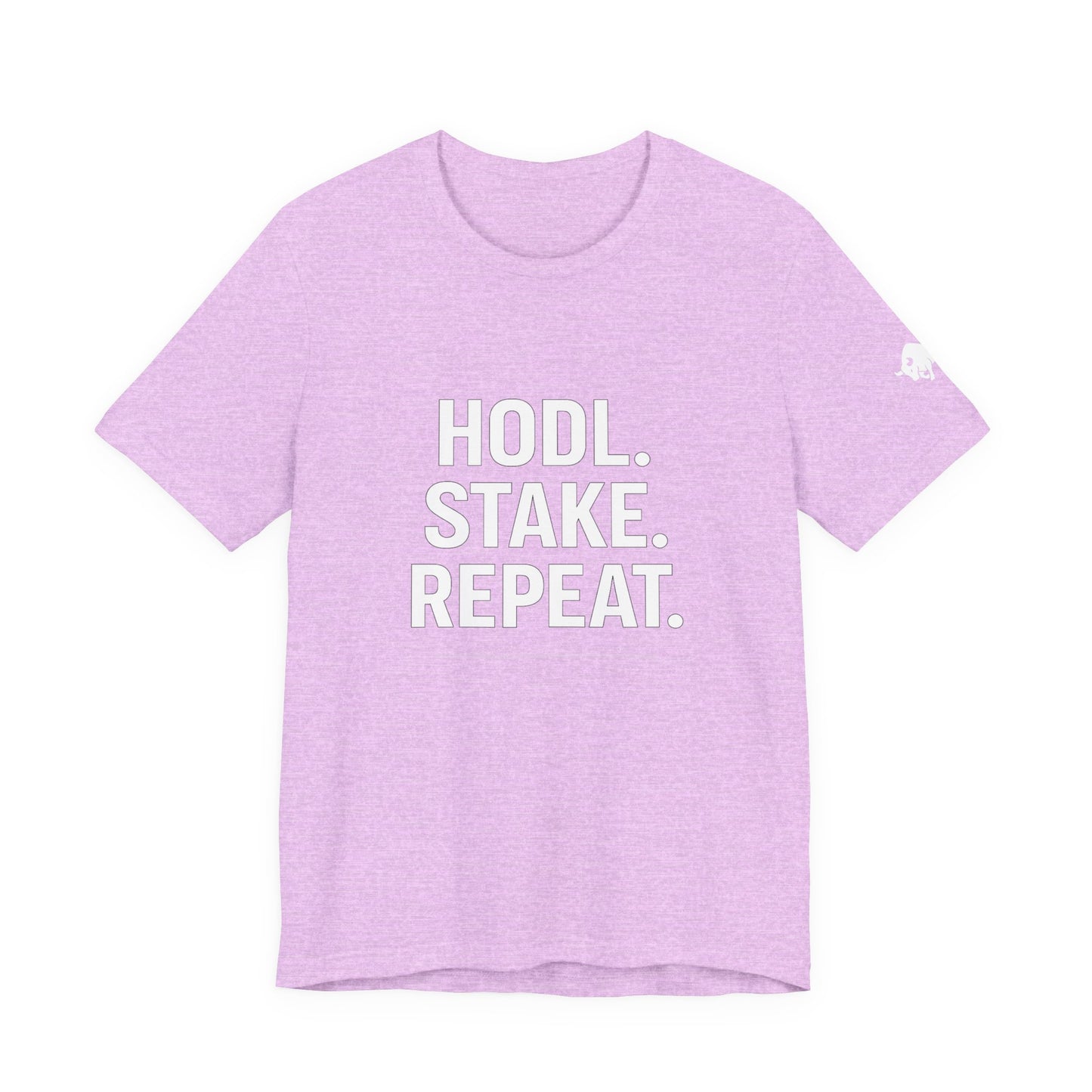 Premium Crypto Tee – HODL Stake Repeat Minimalist Streetwear by TheBullThread