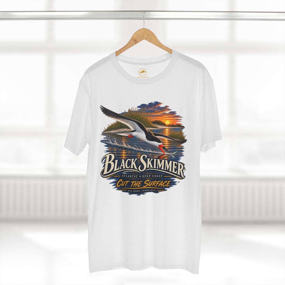 Black Skimmer Bird T-Shirt, Atlantic Gulf Coast Coastal Birding Tee, Rynchops niger.
