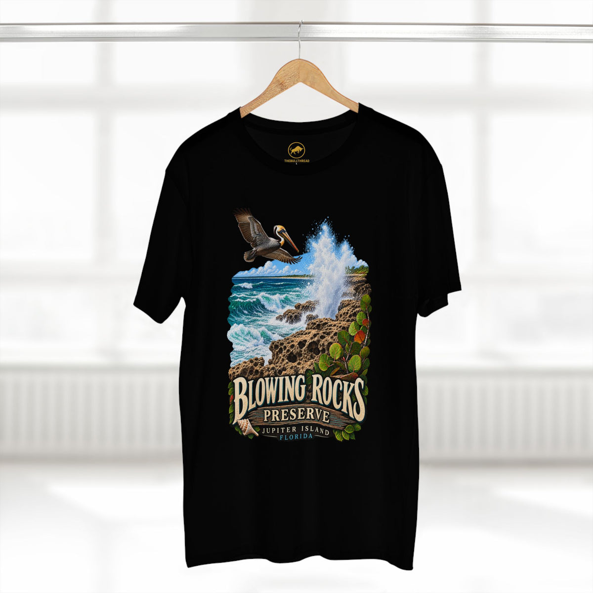 Blowing Rocks Preserve Shirt, Jupiter Island Florida Coastal Nature and Ocean Wave Tee.