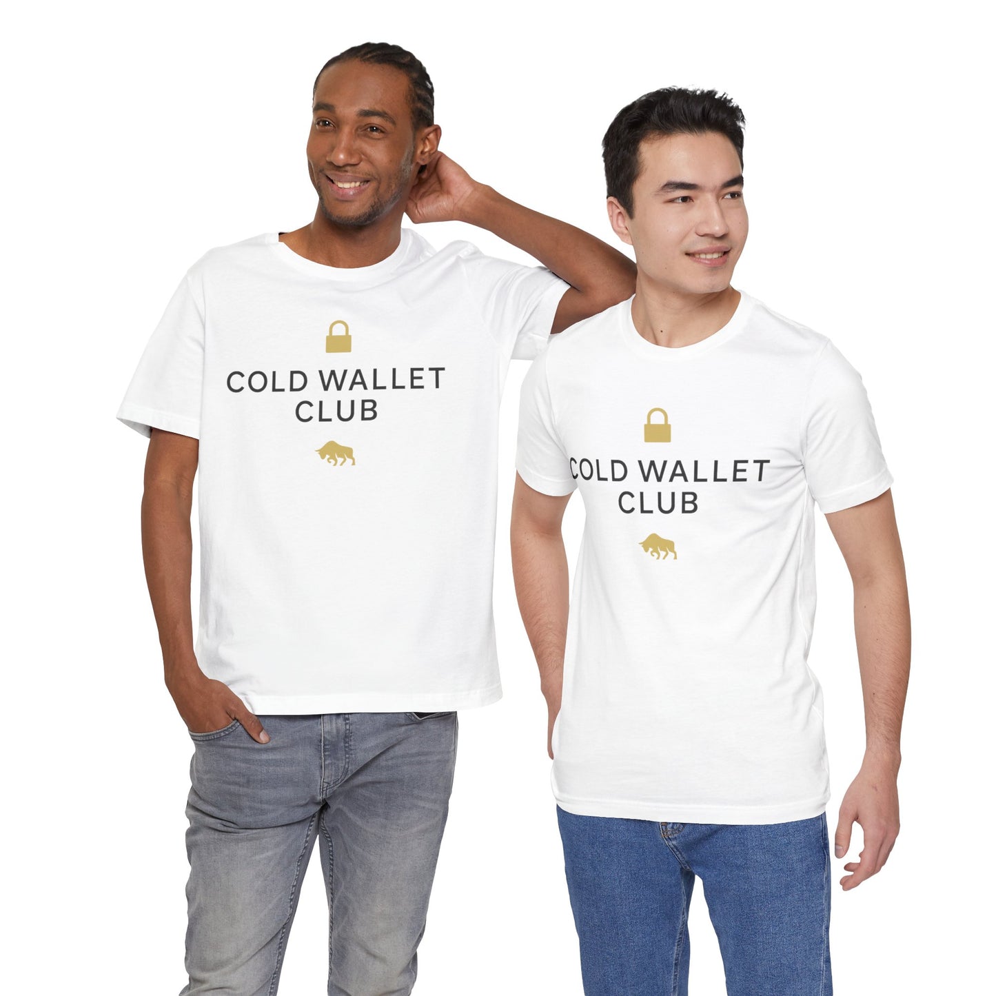 Premium Crypto Investor Shirt - Cold Wallet Club Gold Lock & Bull Design by TheBullThread