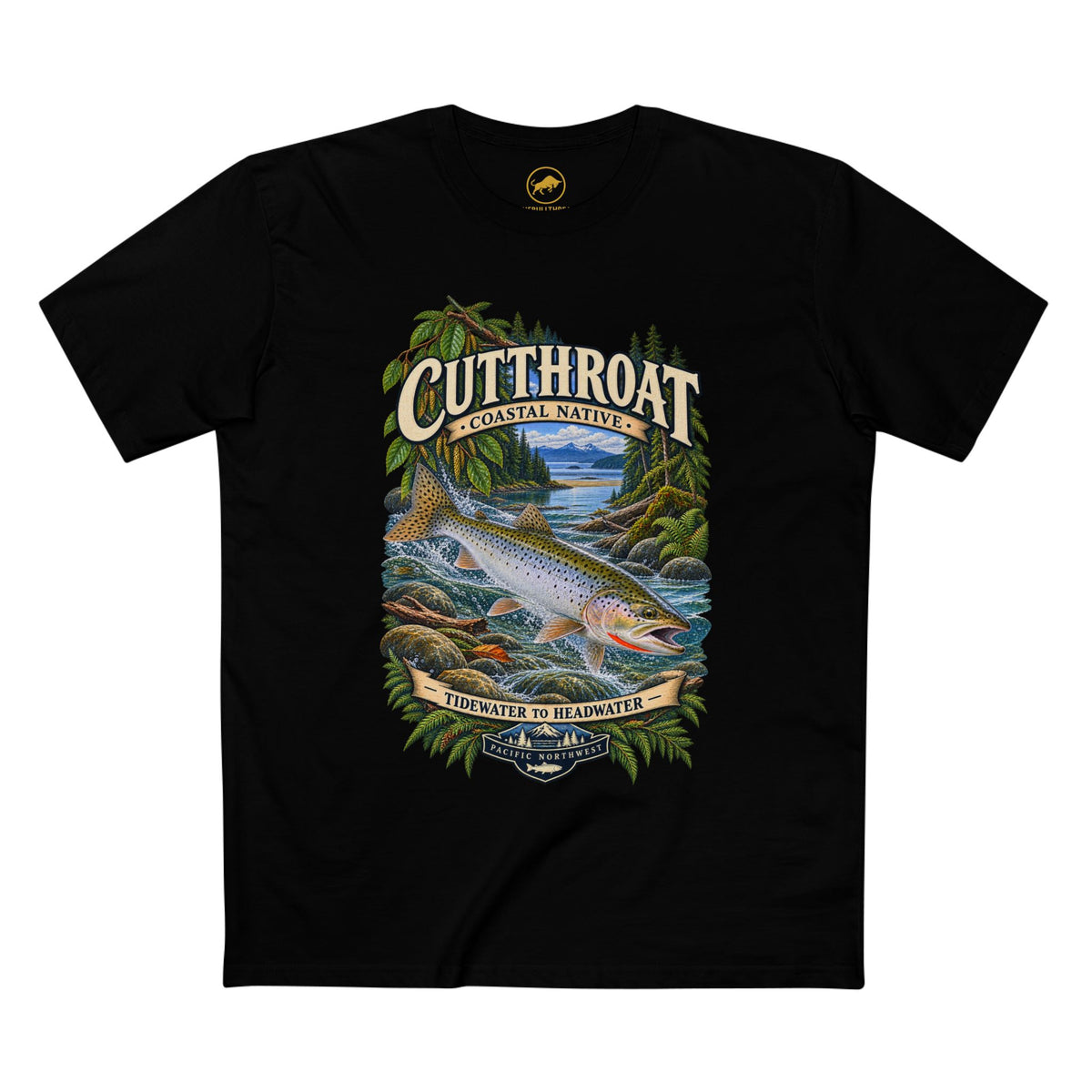 Cutthroat Trout Shirt, Pacific Northwest Fly Fishing Tee, Coastal Sea Run Trout Angler Gift.