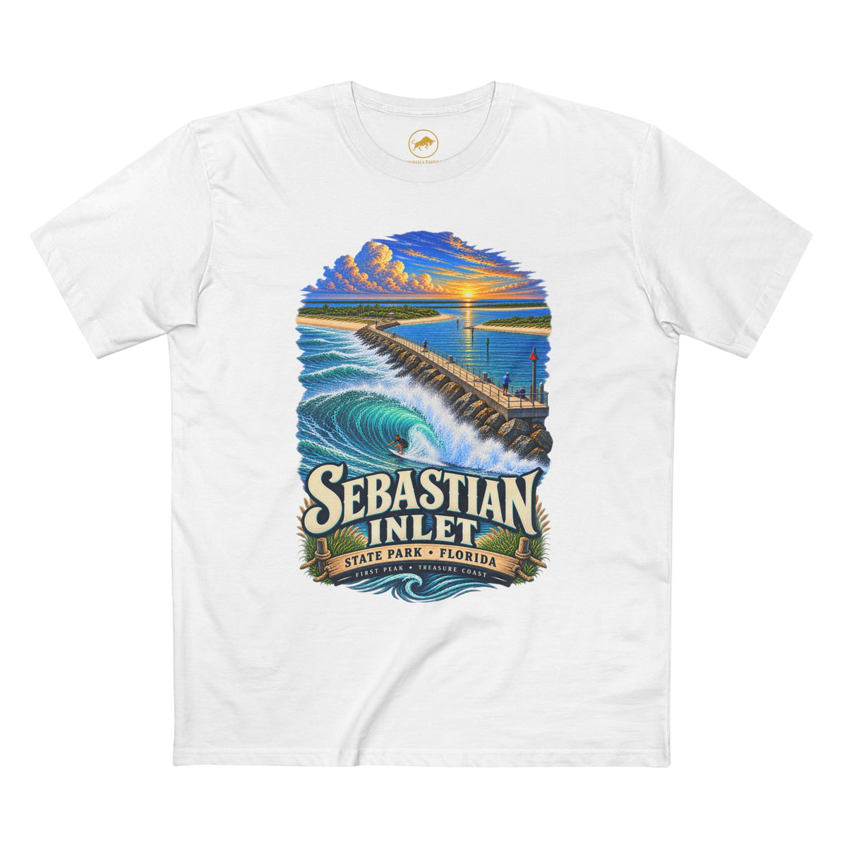 Sebastian Inlet State Park Shirt, Florida Surf & Fishing Tee, First Peak North Jetty, Treasure Coast Beach T-Shirt