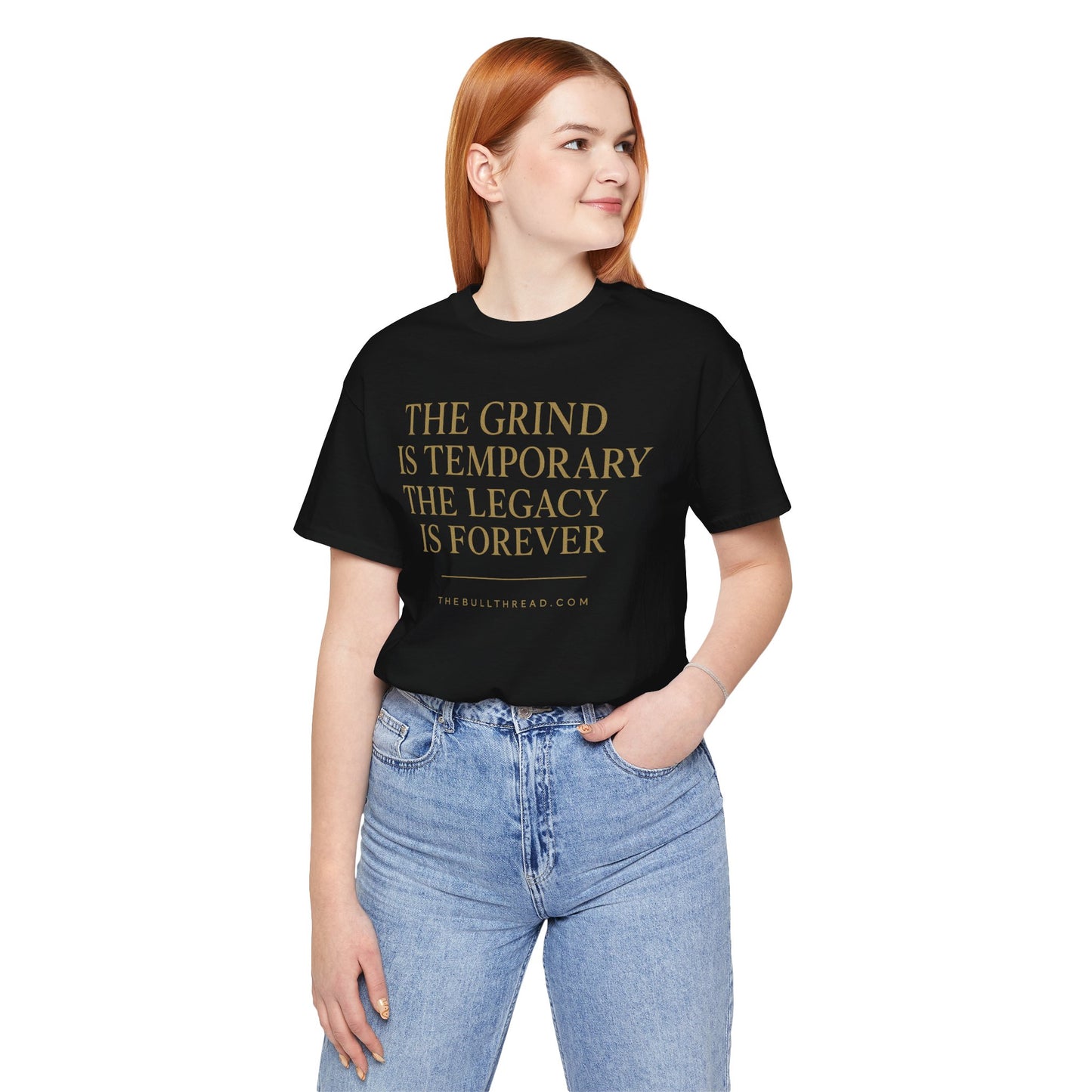The Grind is Temporary Legacy is Forever Shirt - Motivational Quote Tee - Charging Bull Gold Print Streetwear - Entrepreneur Investor Shirt