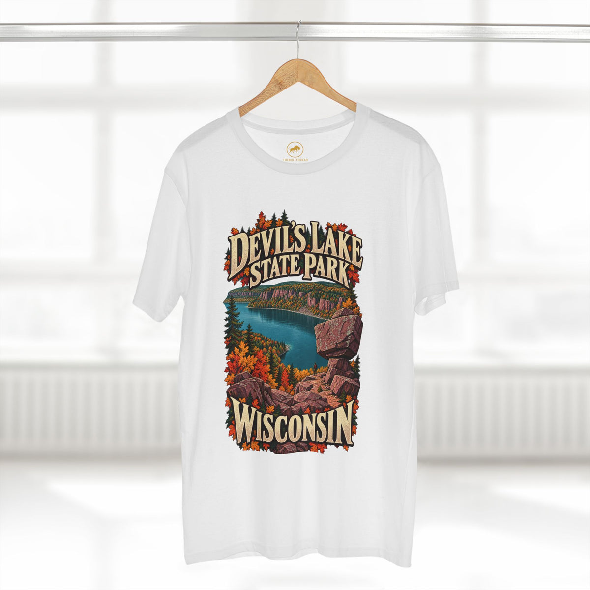 Devil's Lake State Park Shirt, Wisconsin Quartzite Bluff Hiking Tee, Autumn Travel Gift.