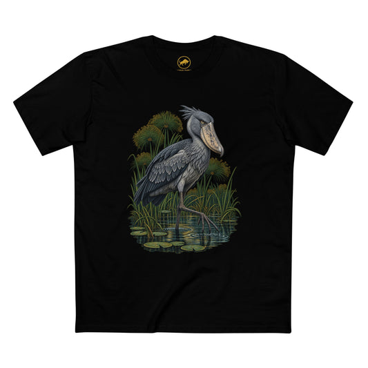 Shoebill Shirt, African Papyrus Wetland Bird Tee, Bird Lover and Zookeeper Gift.