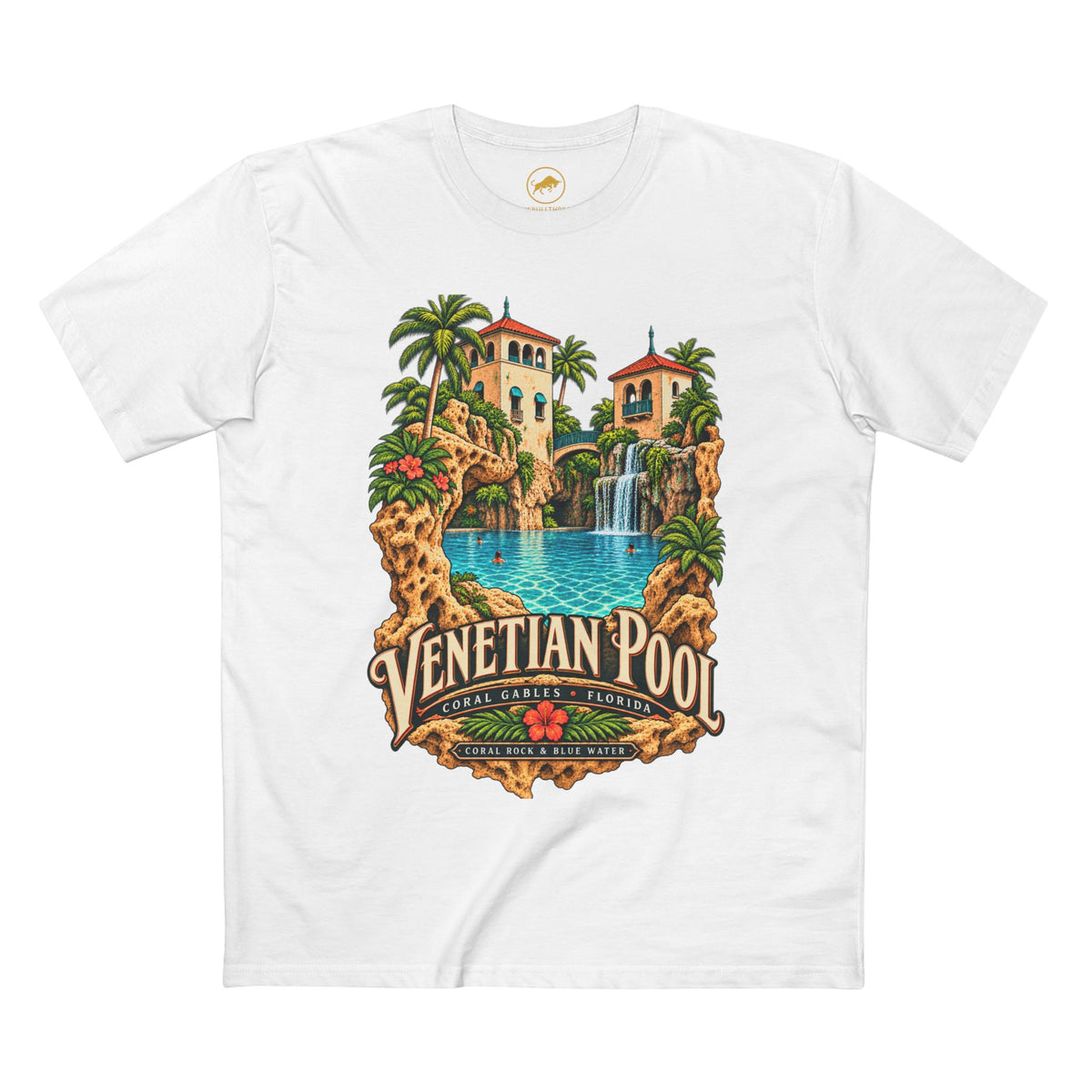 Venetian Pool Shirt, Coral Gables Florida Historic Coral Rock Swimming Pool Travel Tee.