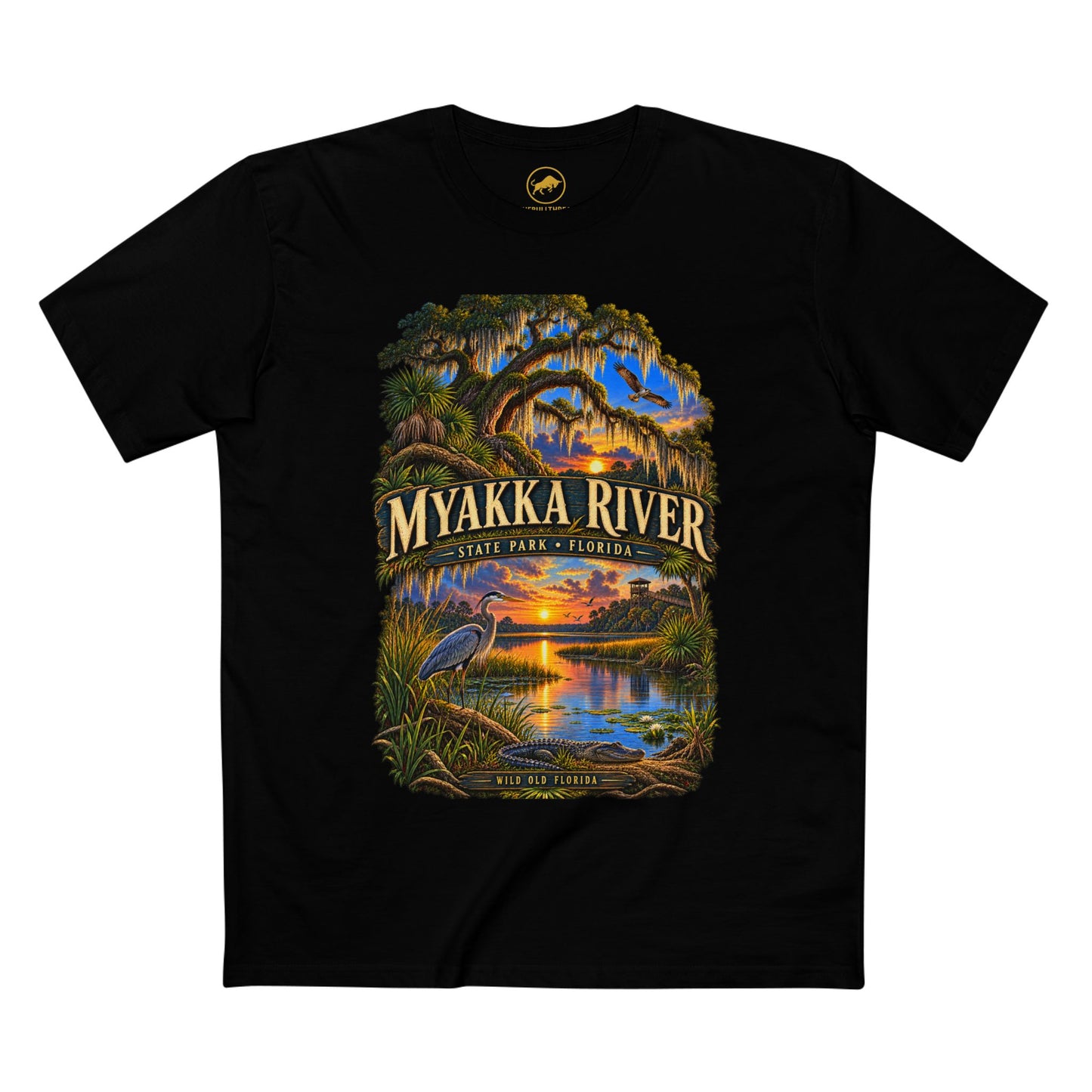 Myakka River State Park Shirt, Florida Alligator Wildlife Vintage Graphic Tee.