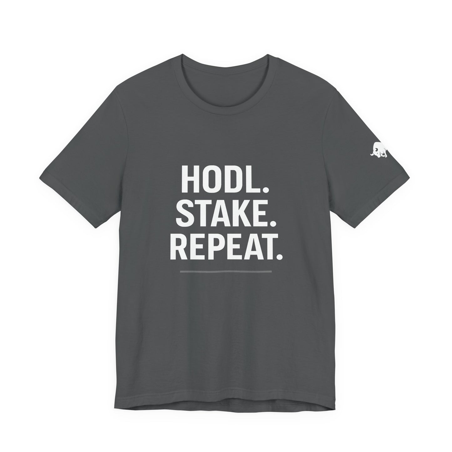 Premium Crypto Tee – HODL Stake Repeat Minimalist Streetwear by TheBullThread