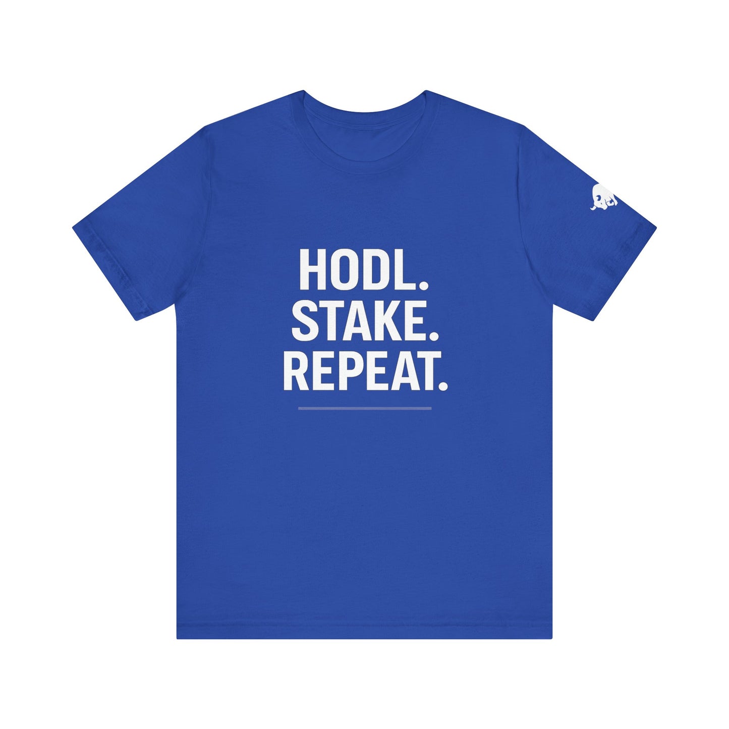 Premium Crypto Tee – HODL Stake Repeat Minimalist Streetwear by TheBullThread